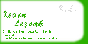 kevin lezsak business card